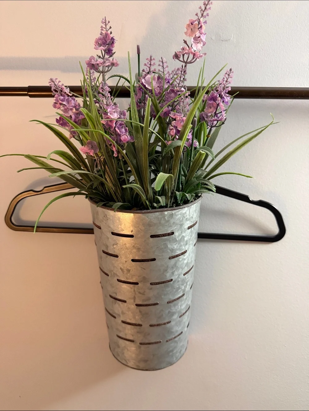 T.J.Maxx Purple Faux Lavender in Galvanized Holder